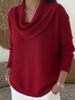 2025 Women's Solid Color Long Sleeve Top Sweater - Autumn/Winter Collection