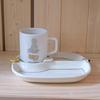 Cute Ceramic Plate Breakfast Plate Divided Fat Reduction Salad Quantitative Plate One Person Meal  Coffee