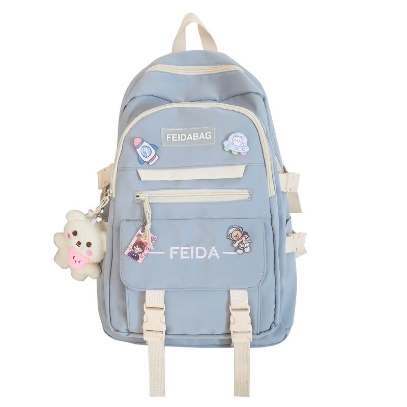 Fashion junior high school students schoolbag large capacity backpack fashion flow crossbody backpack
