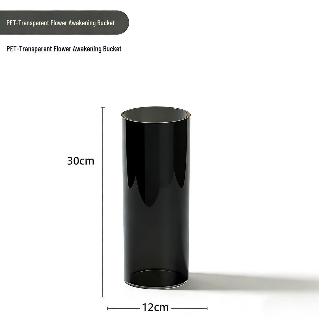 Acrylic Transparent Vase for Flower Arrangements and Lucky Bamboo - Large Straight Cylinder Design