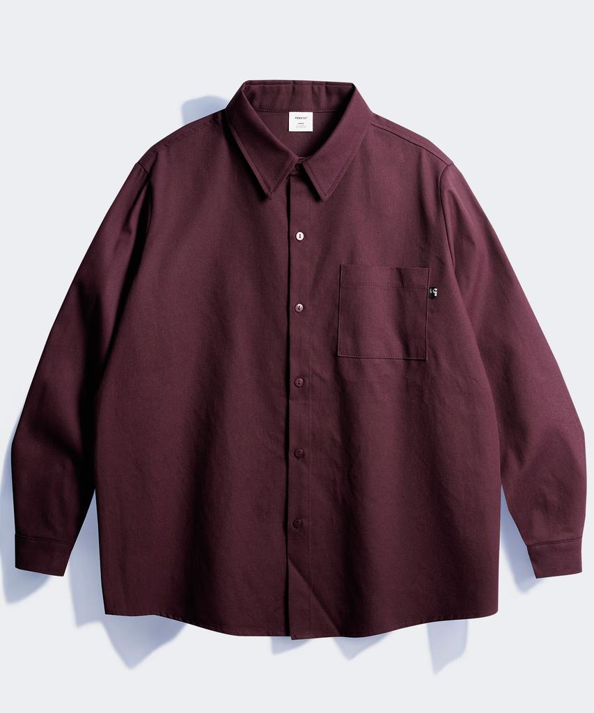 PERSTEP Oxford Heavy Loose Fit Shirt Wine Smls4610