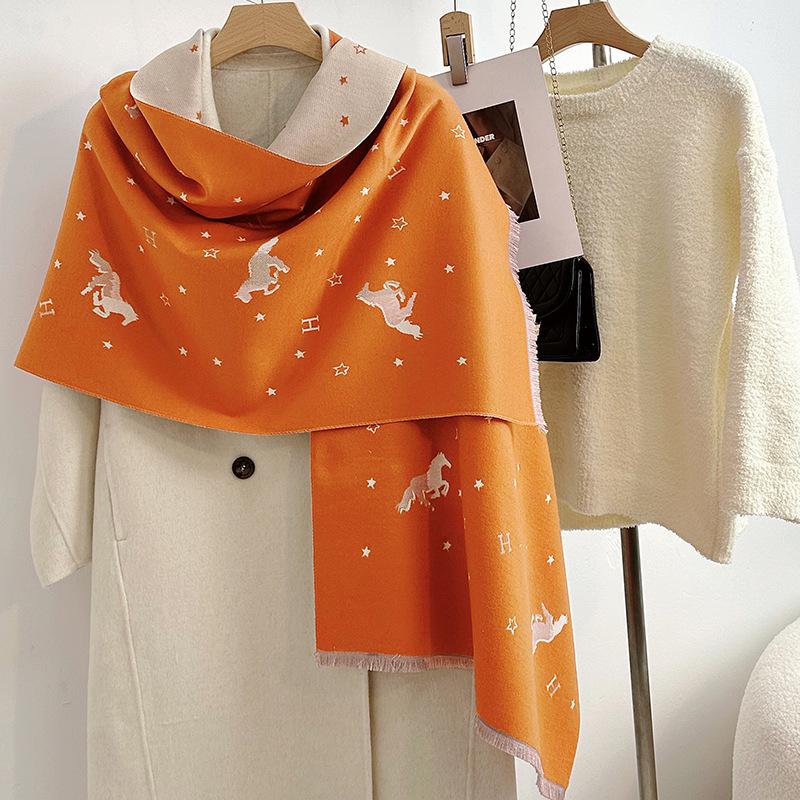 Women's Korean Style Cashew-Patterned Winter Scarf Shawl