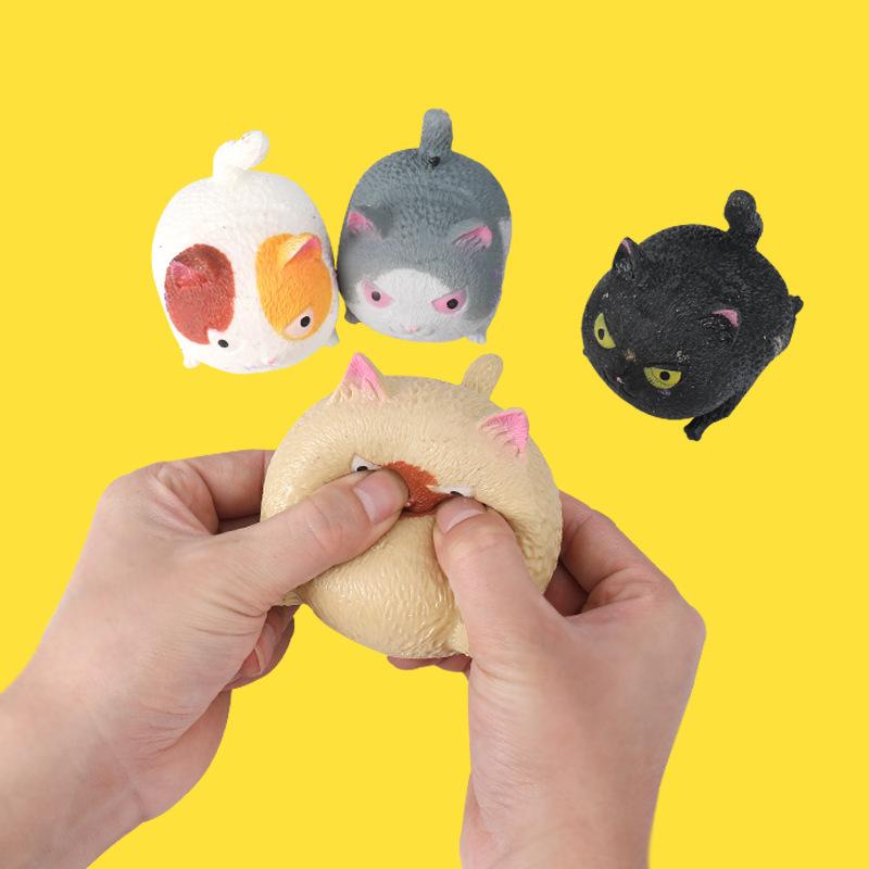 Creative Cat Ornament Decoration Pinch Accessories Relieve Stress and Release Ball Decompression Cat Cute Pet Ornament