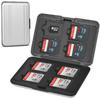 Aluminum Shock Resistant Carrying Box Memory Card Storage Case Holder 8 Slots for SD SDHC MMC Micro SD TF Cards Silver