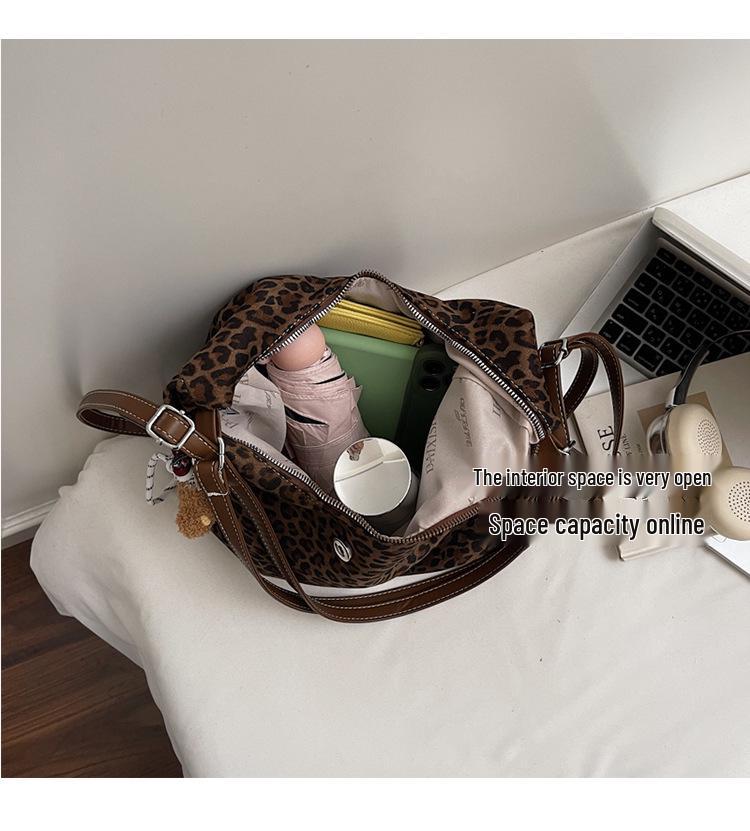 Leopard Print Large Capacity Crossbody & Shoulder Bag for Women - 2025 Leather Suede Tote