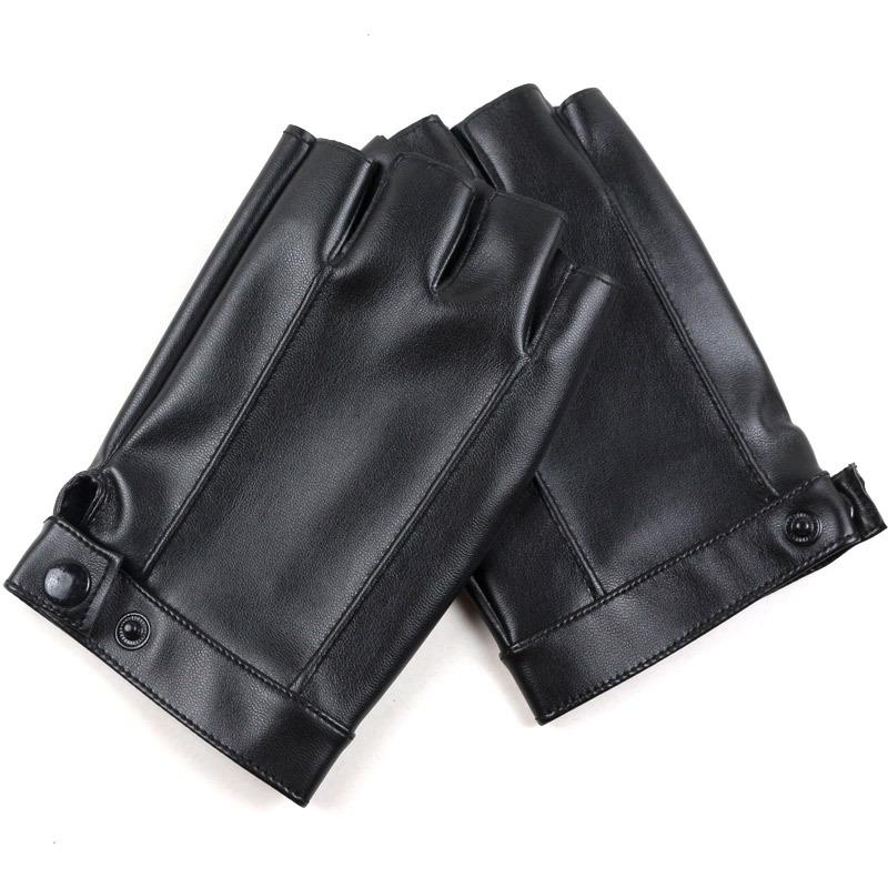 Leather half-finger gloves