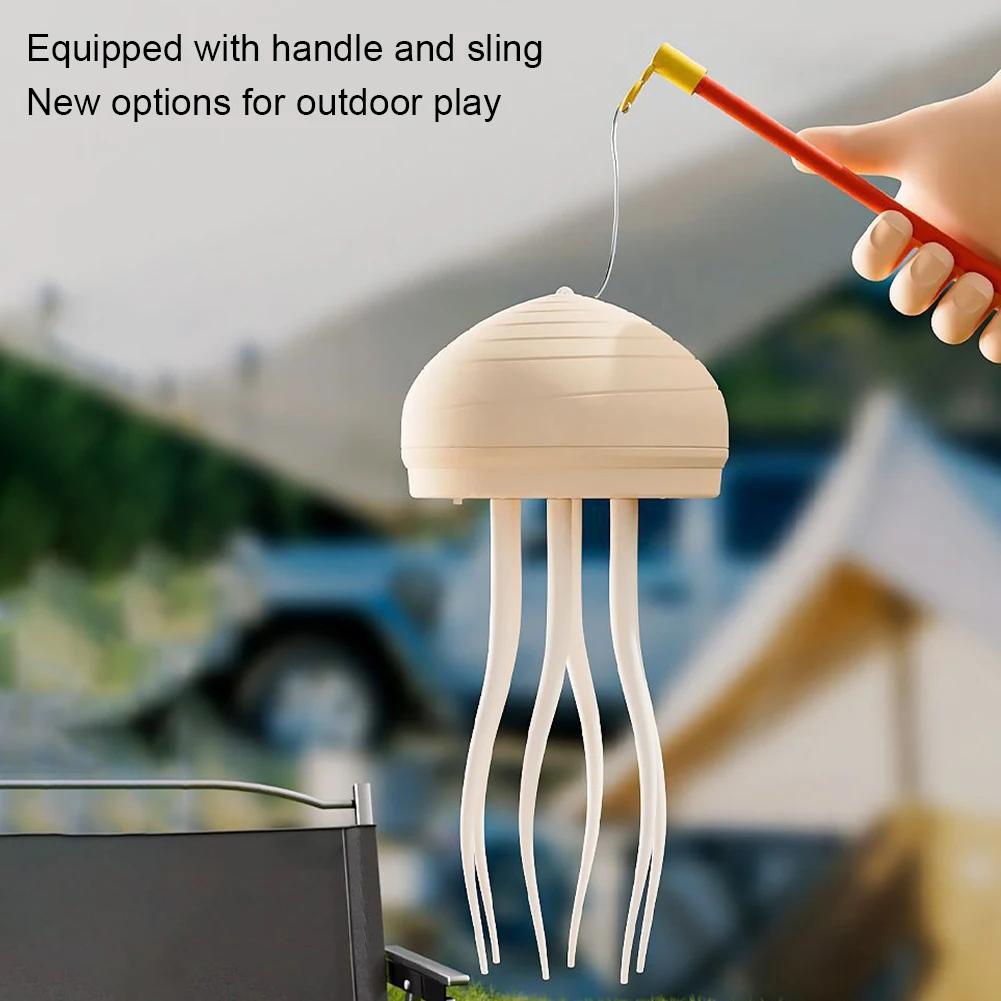 3D Jellyfish Night Light Creative Voice Control Light Flexible Tentacles Type-C Charging Bedside Lamp for Holiday Children Gift