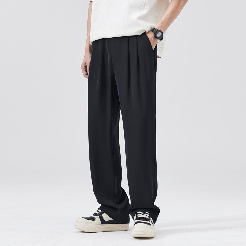High-end Trousers Men's New Spring and Autumn Casual Pants Lazy Wind Simple Drape Wide Leg Straight Pants