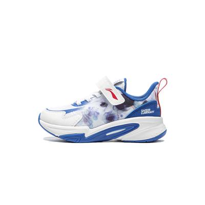Li Ning Childrens Logo Color Block Low Top Casual Shoes Kids Sneaker Blue YKNU072-3
