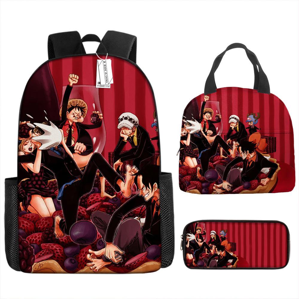 ONE PIECE Luffy One Piece Schoolbag Campus Primary School Students Nautical King Backpack Lightweight Large Capacity Computer Bag
