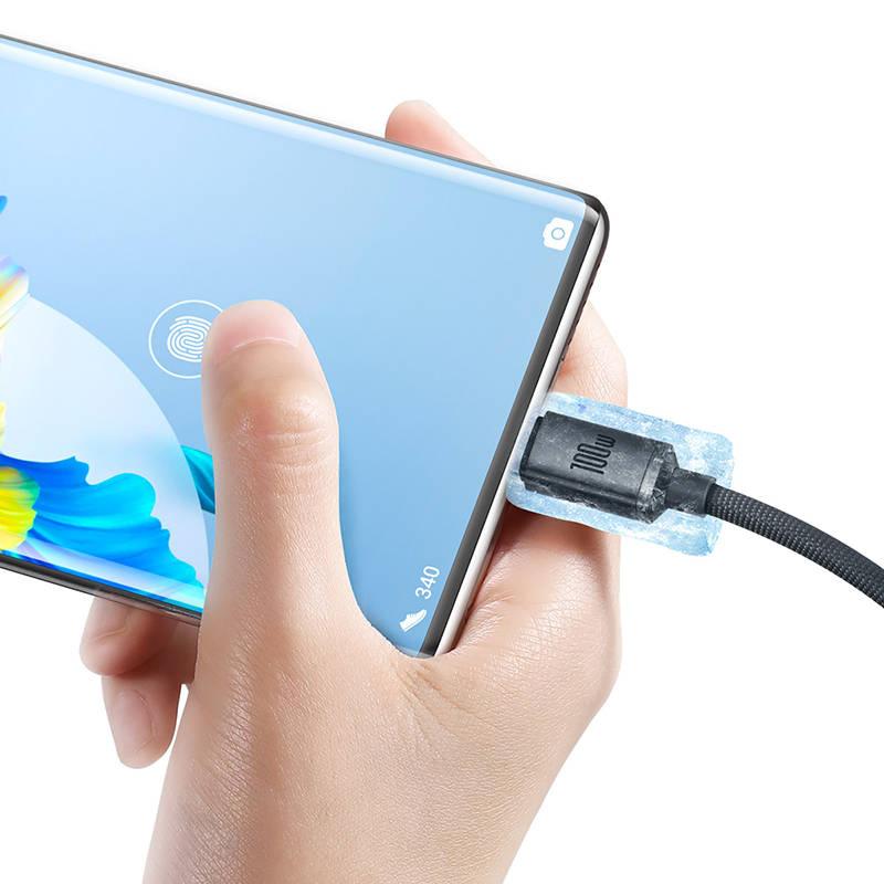 Kabel Usb Do Usb-C Baseus Crystal Shine, 100W, 1.2M (Czarny)