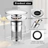 2 Pieces Bathroom Sink Stoppers Drain Strainer Anti Clogging Convenient Removable Basket for