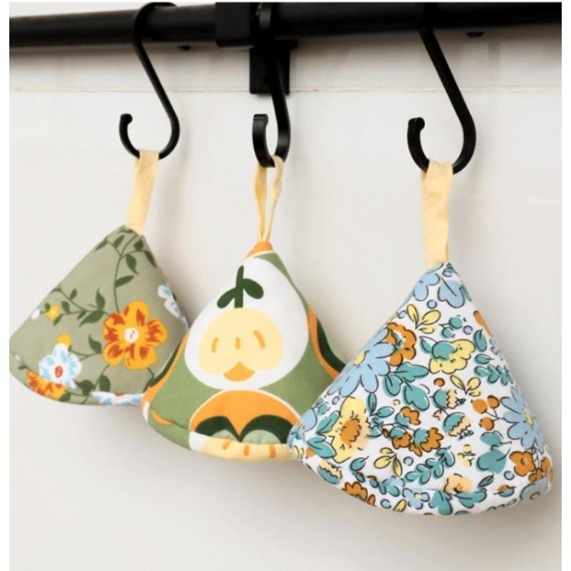 4pcs Floral Print Pot Lid Handle Covers Heat Resistant Pan Cap Anti Scald Kitchen Handheld Insulation Pads