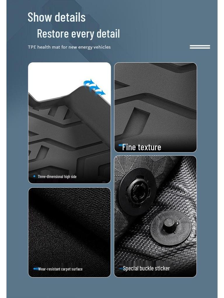 Maßgeschneiderte TPE-Boden- und Kofferraummatten für BYD Tang L 25, einschließlich Rückenlehnenmatten.