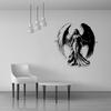 Metal Fantasy Wall Art Angel Demon Sculpture Halloween Home Decor Gift