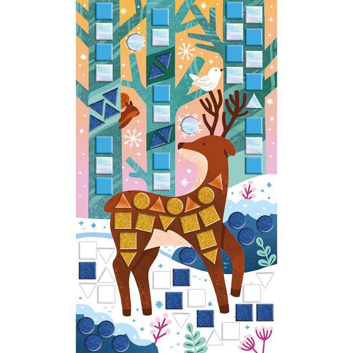 Coffret mosaïques en mousse - thème hiver - les ateliers du calme - 3 tableaux - kit loisir créatif enfant - dès 5 ans