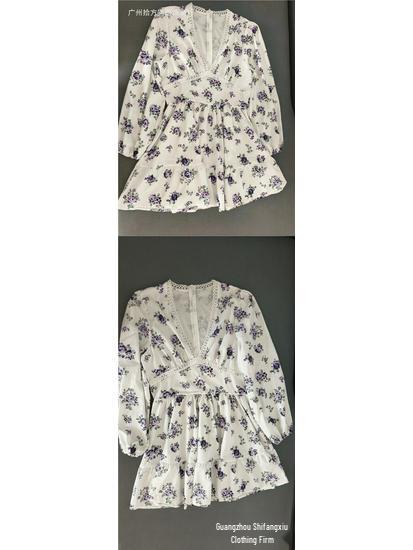 Short Lace Print Dress