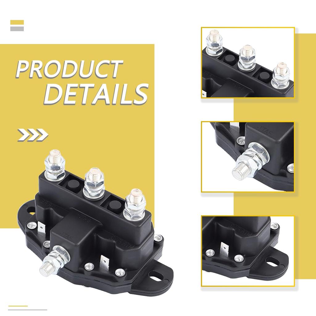 Winch Motor Reversing Solenoid 12V 6 Terminal DC Contactor Relay Switch Intermittent Duty Replaces 24450 214-1211A11 214-1211A11-06 Solenoid Switch