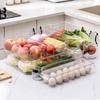 Transparent Fridge Storage Basket Plastic Cosmetic Storage Box  Kitchen Supplies