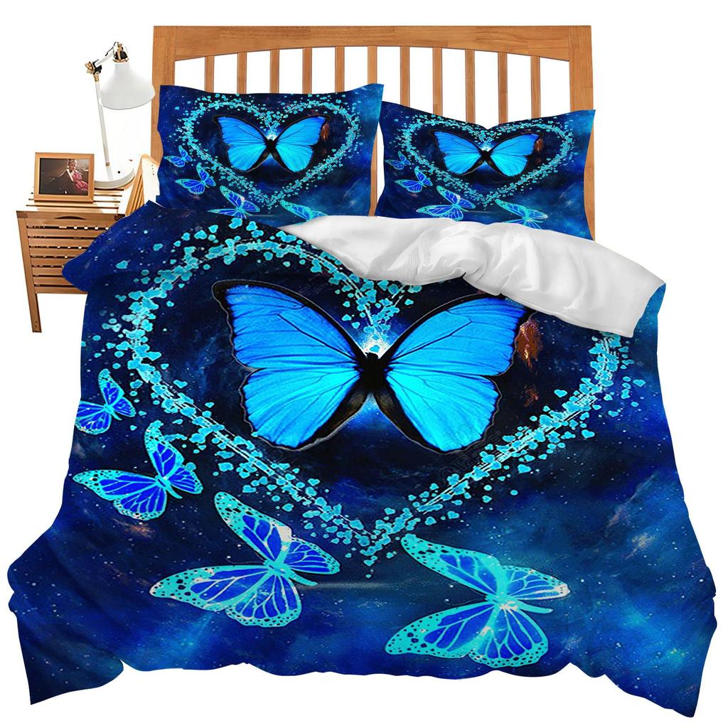 Highland Cattle Three-piece Quilt Cover 3D Digital Printing Bedding Set Farmhouse Bed Cover