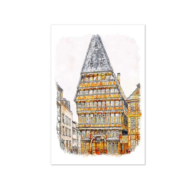 

Heppenheim художественный постер абстрактный архитектурный пейзажный постер с принтом путешествия городская настенная живопись на холсте для декора гостиной 21*30cm