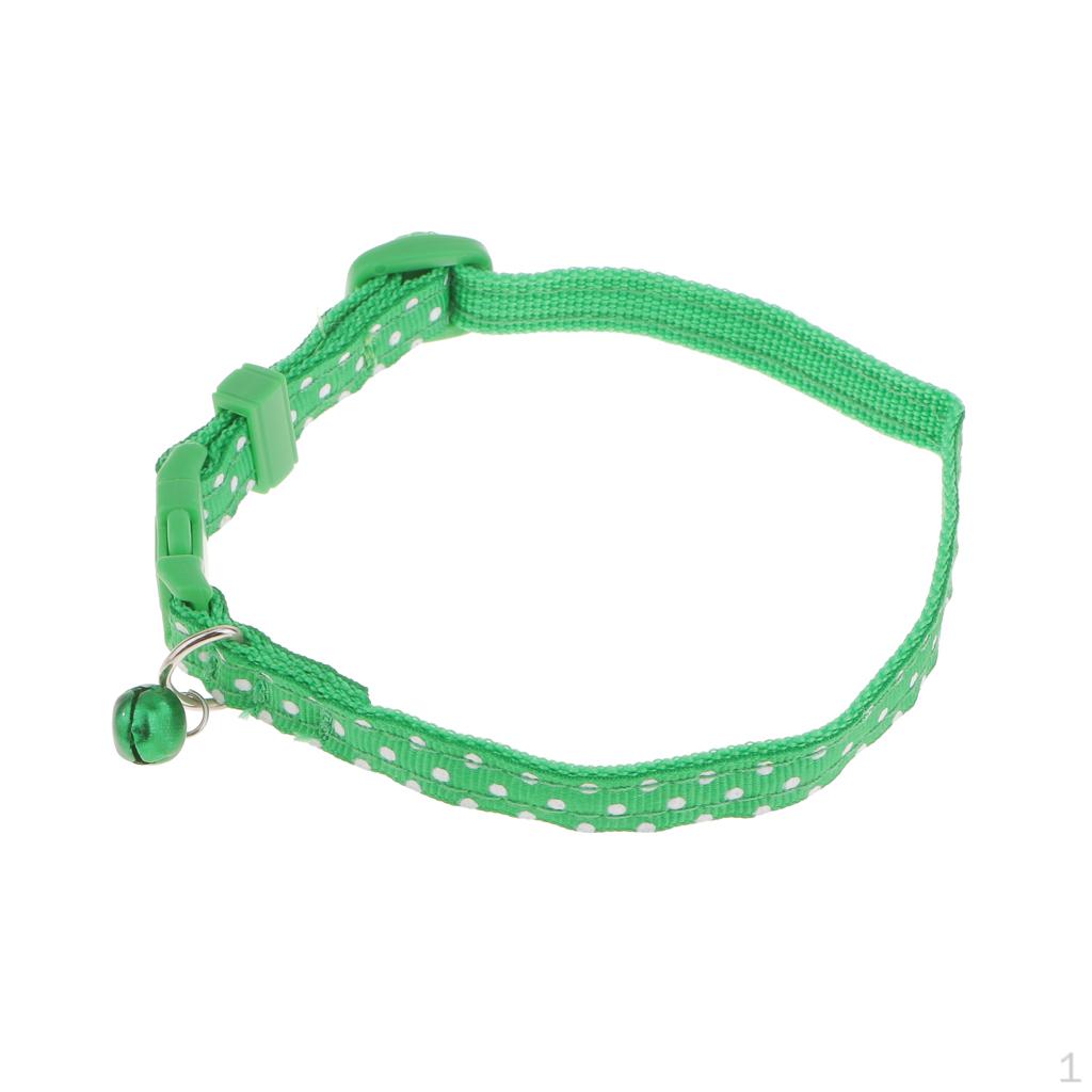 

Регулируемый ремень безопасности с пряжкой на шее для собак, котят и кошек с колокольчиком зеленого цвета