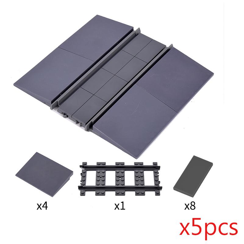 City Trains Flexible Tracks Forked Straight Curved Rails Switch Building Blocks Creative Toys for Kids Gifts