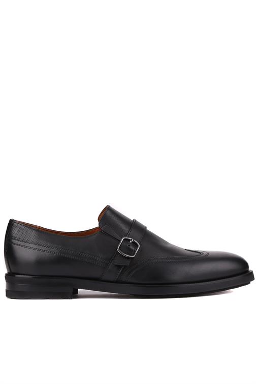 Shoetyle Hnědé kožené pánské klasické boty s přezkou 250-401