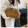 Elegante Damen Kettengewebte Handtasche Stroh Schultertasche Modische Raffia Crossbody Strandtasche Sommer Neu Vielseitige Damen Tasche