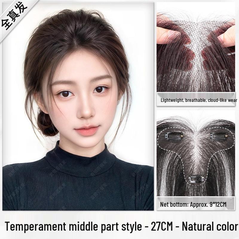 Invisible Fluffy Hair Volume Wig for Women - Seamless Real Hair Bangs Patch