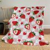 Strawberry Heart Outdoor Flannel Blankets, Outdoor Travel, Home Blankets, Fan Gifts,Suitable for All Seasons, Christmas Gifts. R1127096