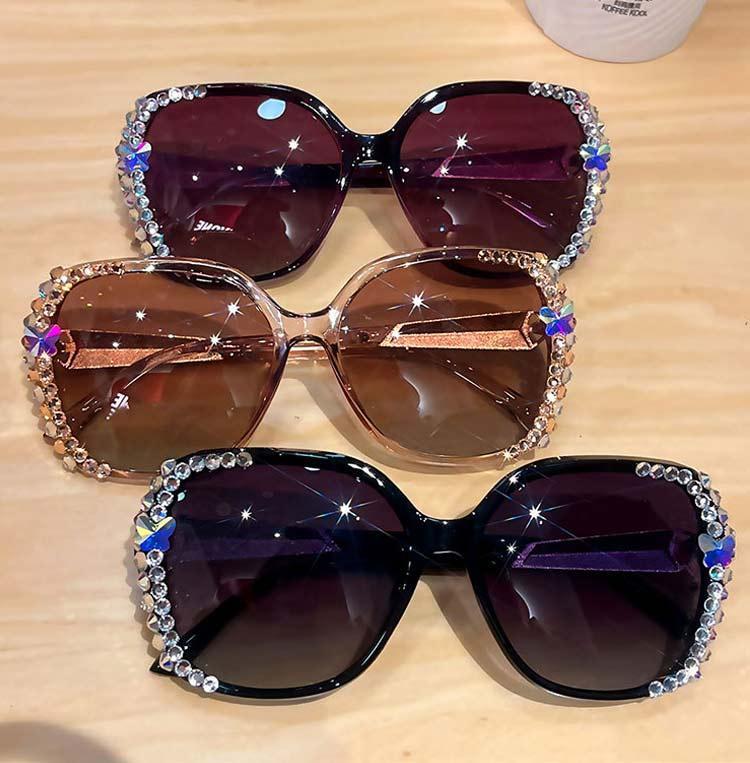 Luxury Diamond Polarized Sunglasses Women Sun Glasses Woman Glasses Vintage Sun Ladies Sun Glas W4W3