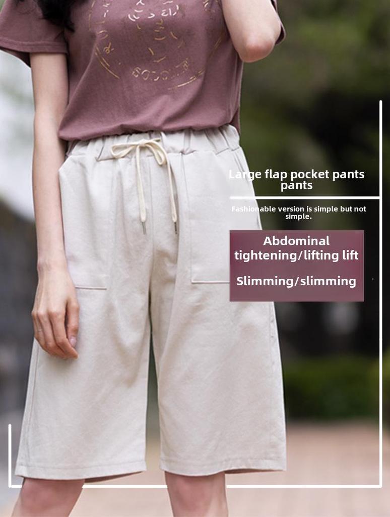 Women's High-Waist Wide-Leg Summer Shorts - Plus Size, Elastic Waist, Casual Fit