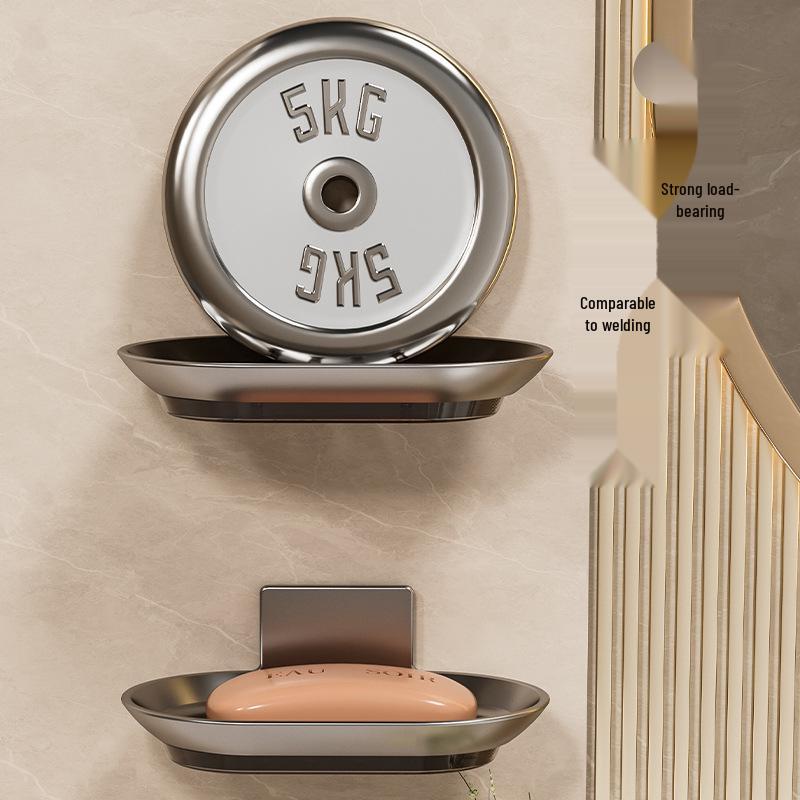 Wall-Mounted Space Aluminum Soap Holder with Drip Tray – Detachable, Washable, and No Water Accumulation