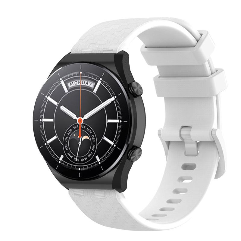 Colorful Silicone Watchband Carbon Fiber Pattern Strap Bracelet Wristband 22mm Compatible For Xiaomi