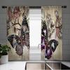 Elegant Butterfly And Floral Print Curtains for Kitchen Living Room Bedroom Decor  Vintage Style Window Treatment 2pcs Cortinas