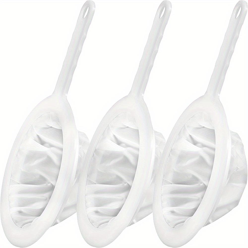 

3 Pcs/pack Kitchen Ultra-Fine Nylon Mesh Strainer I Plastic Sieve Filter Spoon for Soy Milk Coffee Milk (100 + 200 + 400 Mesh) білий
