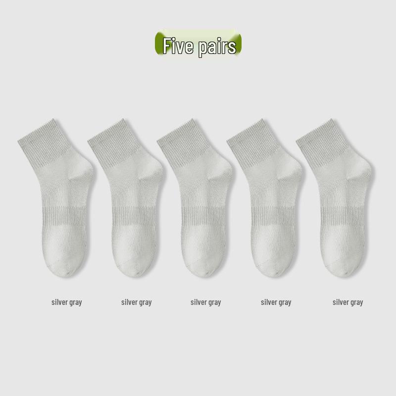 Men's Mid-Calf Pure Cotton Sport Socks - Deodorant, Anti-Slip, Casual Wear for Spring and Autumn