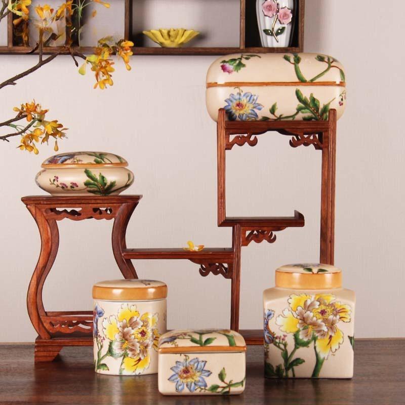 Retro pojemniki do przechowywania w stylu chińskim Pudełko na biżuterię Zbiornik do przechowywania Ręcznie robiony porcelanowy garnek Niebiesko-biały porcelanowy wazon Pojemnik