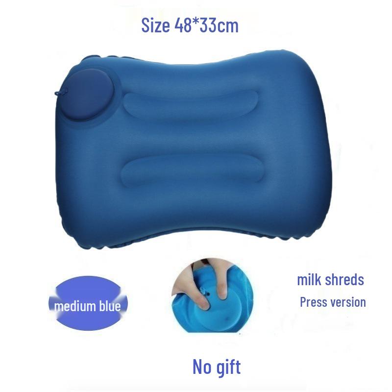 Inflatable Travel Pillow: Portable, Press-and-Fold Design for Camping, Lumbar Support, and Comfort.