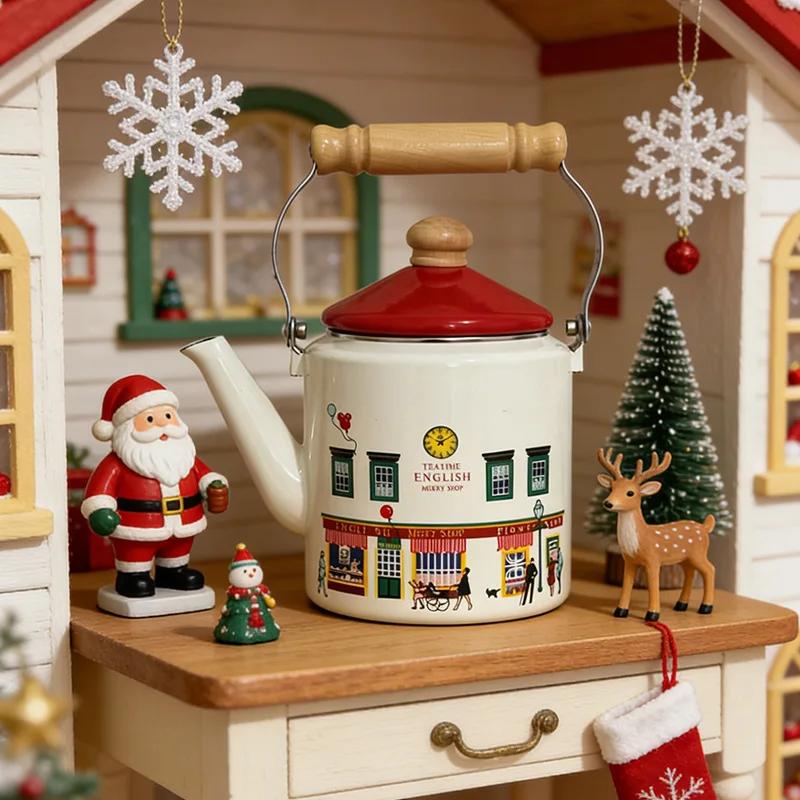 Dopamine Colored Enamel Tea Kettle with