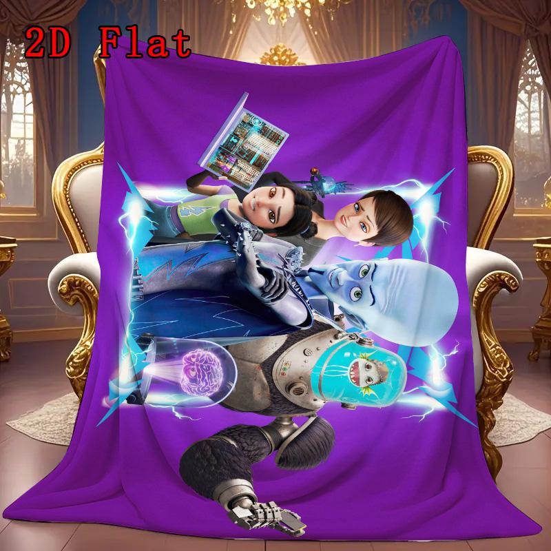 Megamind 2D Flat Pattern Flannel Blanket High quality All Seasons Warmth and Comfort Perfect for Christmas Gifts.NMT0928227