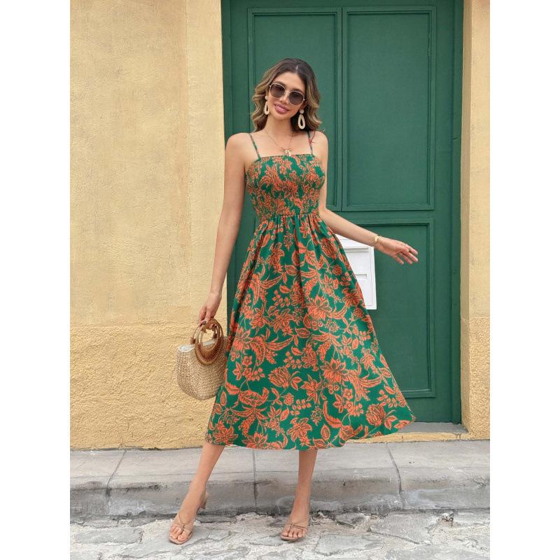Real shot independent out-of-app single hot-selling European and American dresses S зелёный