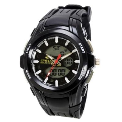 J-AXIS Men's NAD01-BK (CYBEAT Analog/Digital Watch Sun Flame) Round Watch Black Digital&Analog