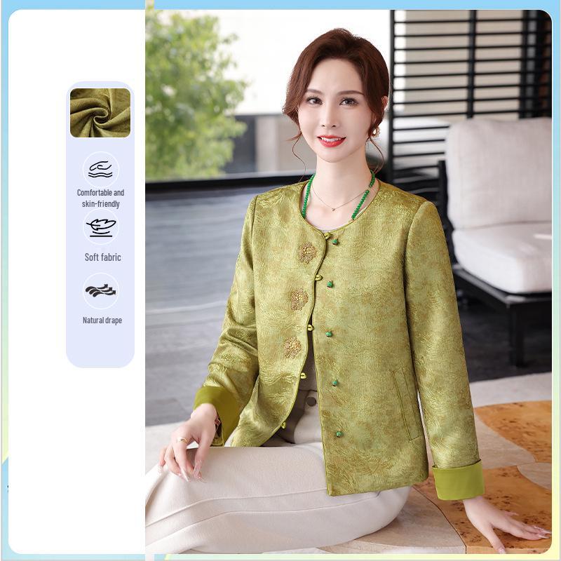 Frühlingsmode 2026: Modische Jacke im chinesischen Stil & Cardigan mit weitem Bein für Frauen mittleren Alters