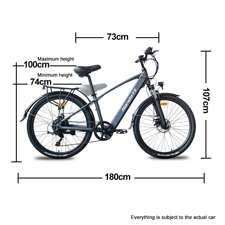 HedaTX TX1 500W Electric Bike, 28MPH Max Speed, Shimano 7-Speed, Removable Battery, 3 Riding Modes, Front & Rear Disc Brakes