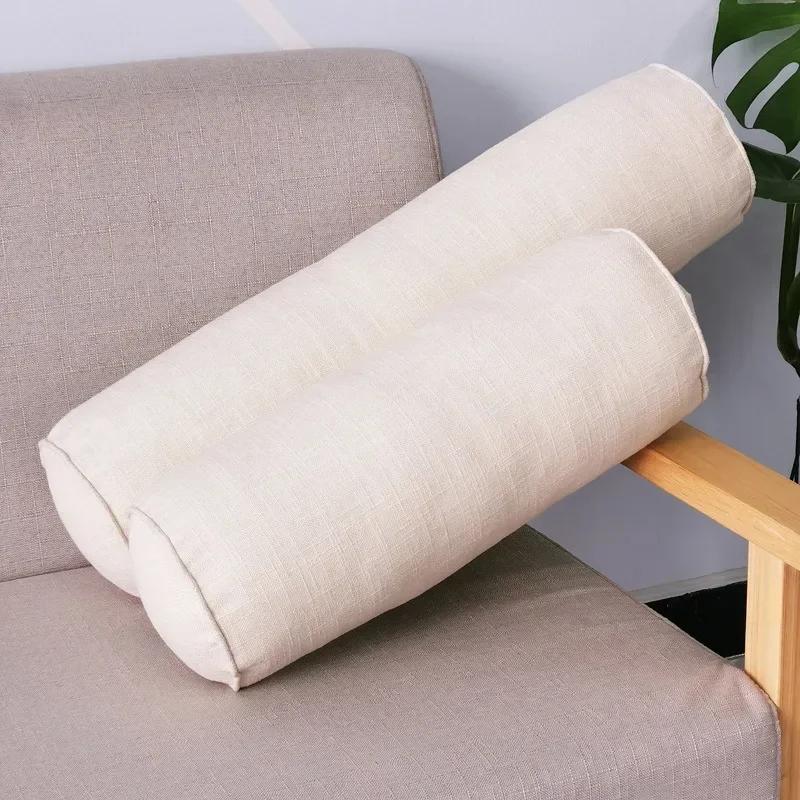 Long Pillow Inner Round Body Cushion Pad Rectangular Sleep Nap Pillow Imitation Cotton Linen Cushion Home Bedroom Accessories