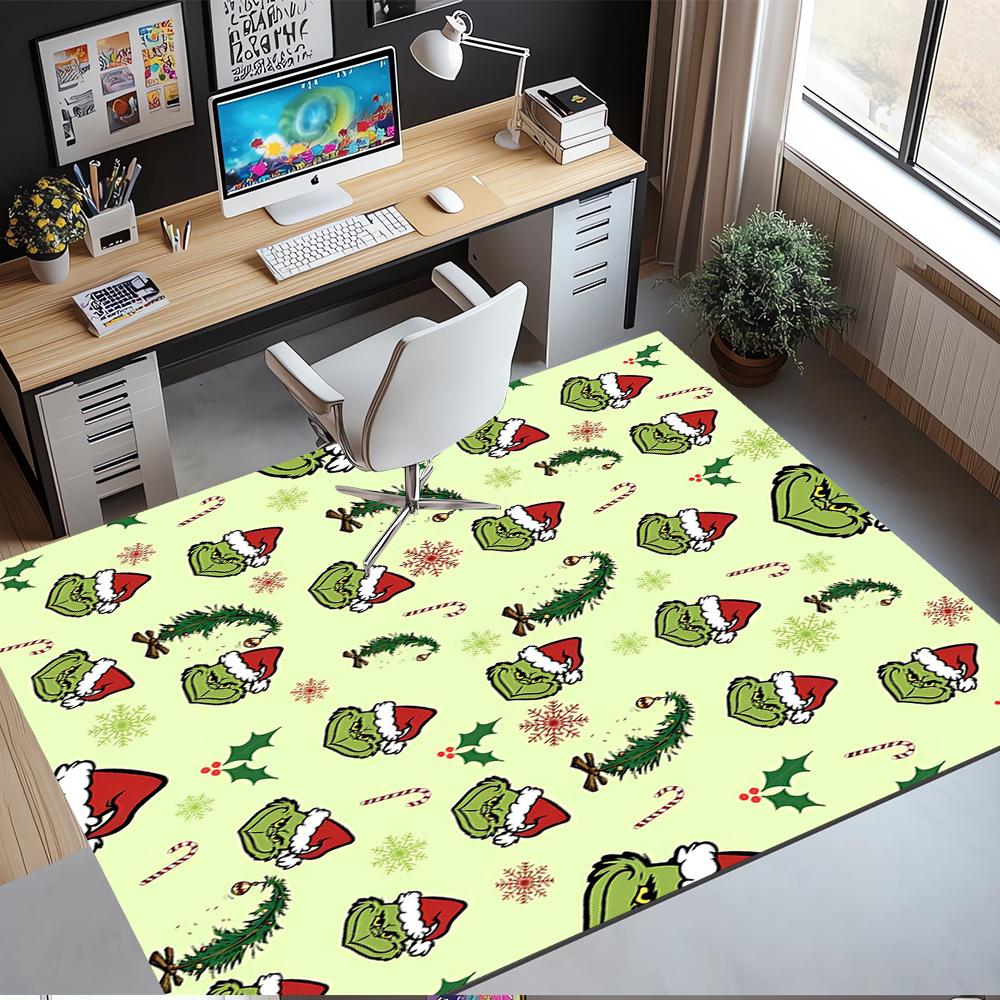 Grinch Printed Carpet Rug for Office Chair Living Room Bedroom Kitchen Room Decor Gifts
