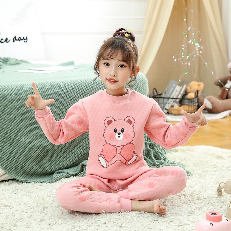 

Дитячий зимовий стьобаний тришаровий теплий комплект термобілизни з коміром-стійкою 100cm