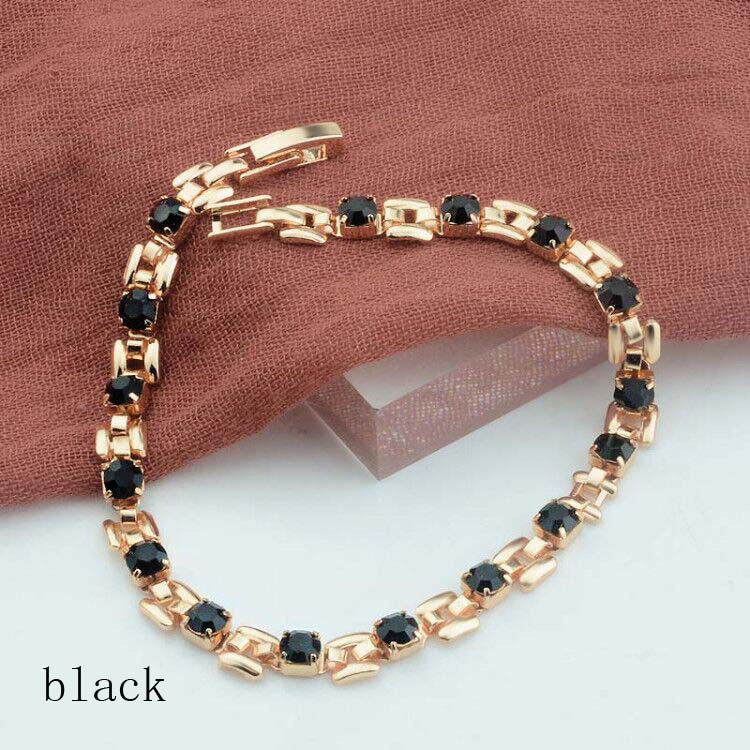 9 Color Women Girls Pink/Green/White/Red/Blue Cubic Zircon Stone Bracelets Wrist Square Shaped Bracelets